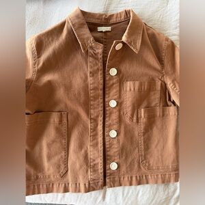 Whimsy + Row terra cotta brown cropped utility jacket